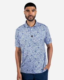 Bad Birdie X Liquid Death Blue Polo